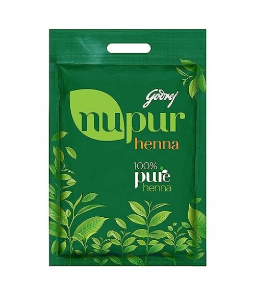 Godrej Nupur 100% Pure Henna Powder for Hair Colour (Mehandi) | for Hair, Hands & Feet (400g)